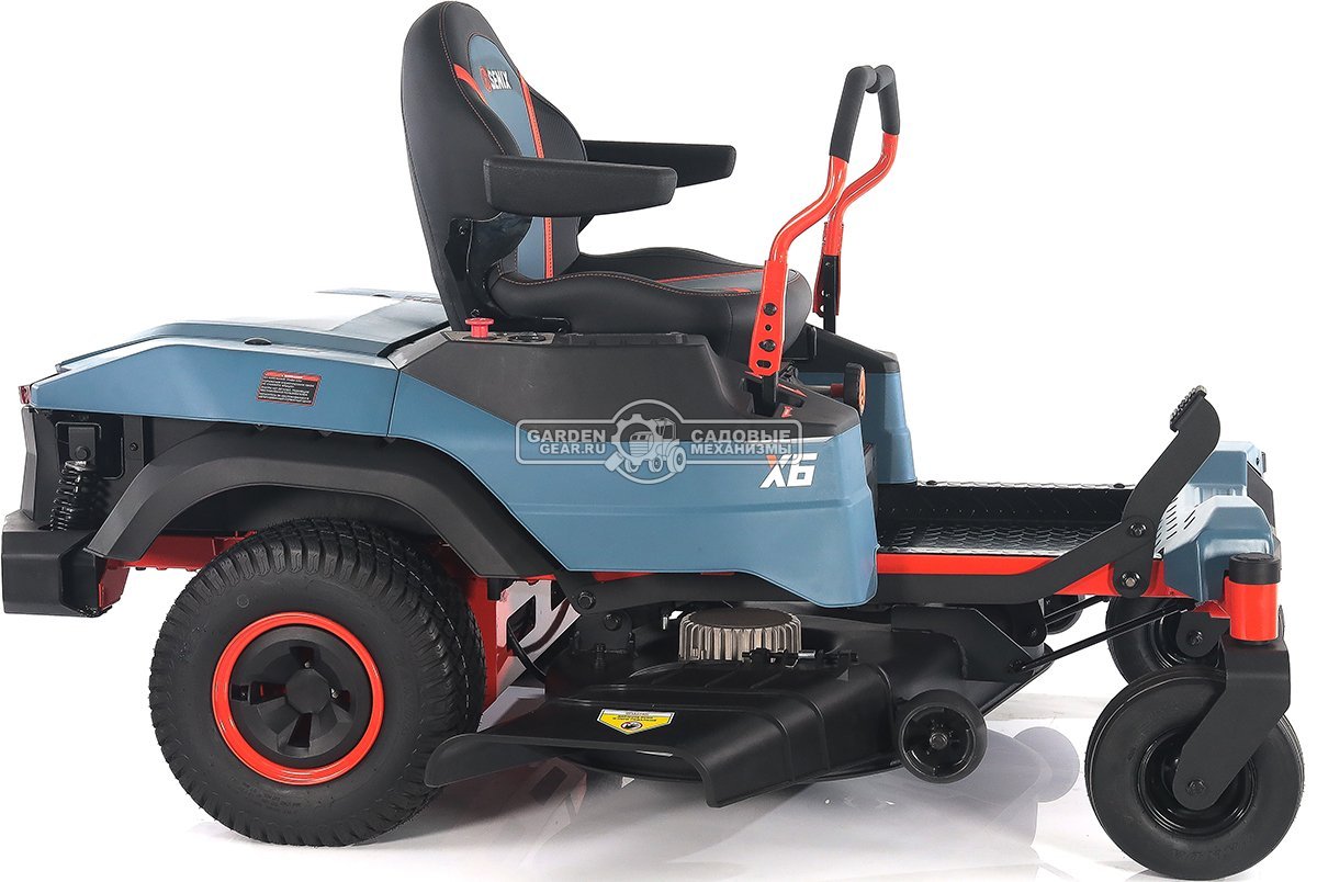 Садовый райдер Senix ZTRX6-M-EU аккумуляторный с 4 АКБ 12 А/ч и ЗУ с нулевым радиусом разворота (PRC, BL 60В, 107 см, 6 слотов для АКБ, LED, 200 кг)