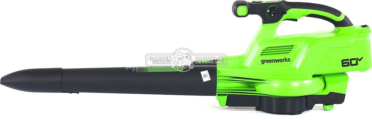 Пылесос - воздуходувка аккумуляторная GreenWorks GD60BVII без АКБ и ЗУ (PRC, BL 60В, 370 км/ч, 859 м3/ч, 4.8 кг)