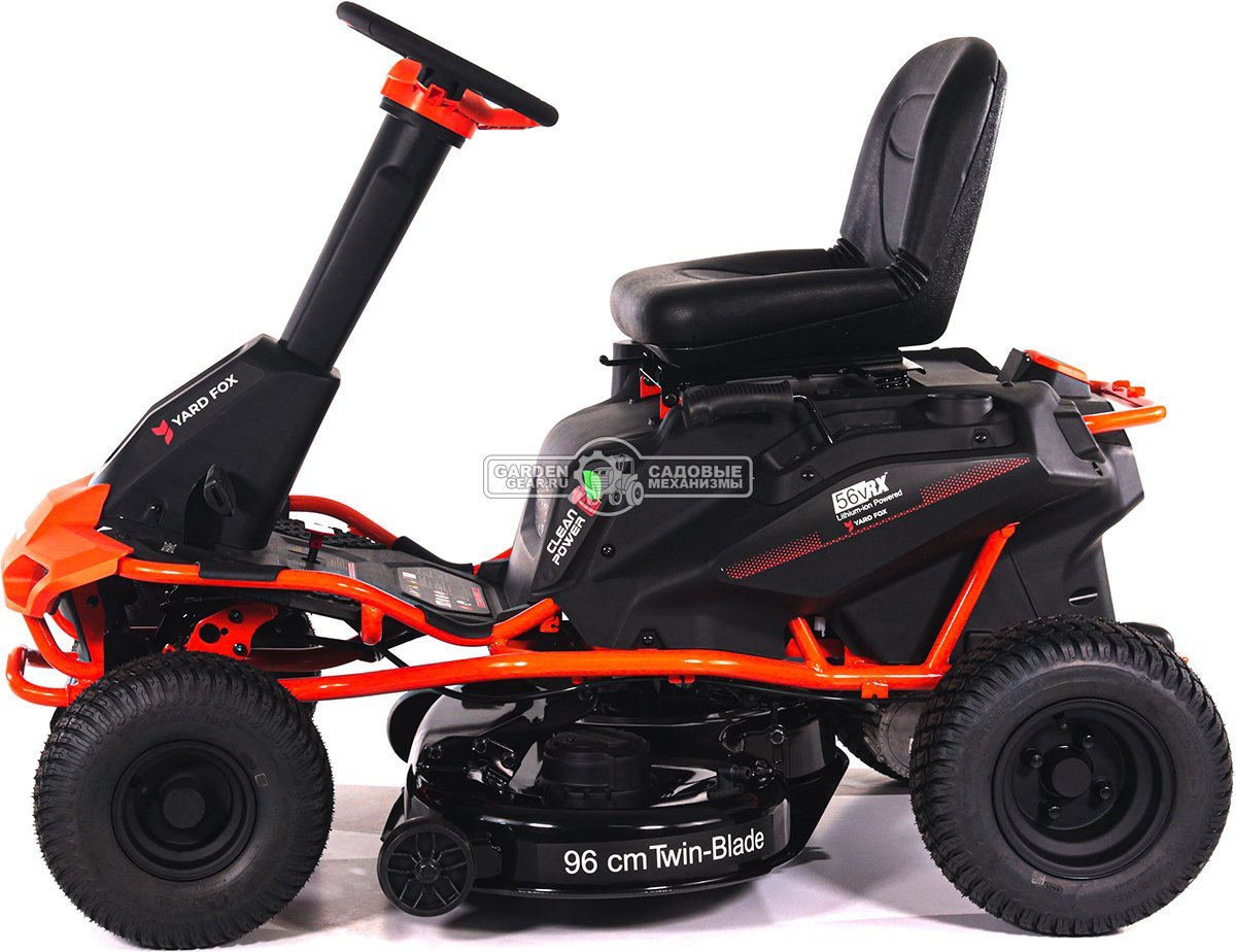 Садовый минирайдер Yard Fox T 96 SB аккумуляторный (PRC, 56В, 50 Ач LFP/Li-ion, 96 см, LED фара, мульчирование, 210 кг)