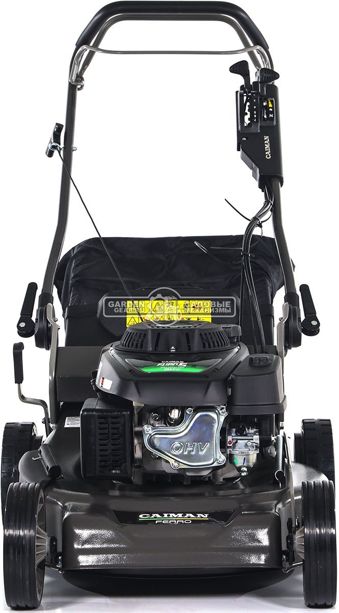 Газонокосилка бензиновая Caiman Ferro 55CLV (RUS, 55 см, Caiman Green Engine, 196 см3, сталь, вариатор, 4 в 1, 70 л, 50 кг)