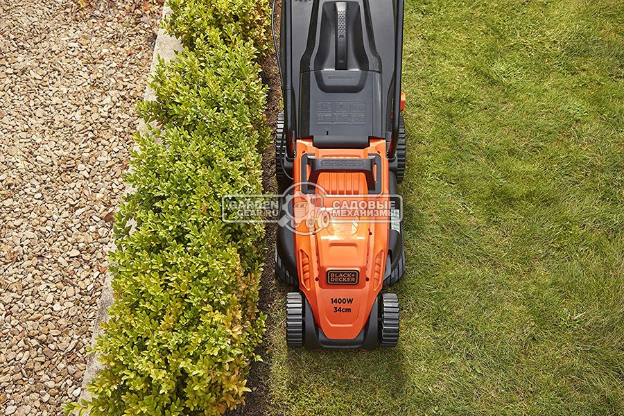 Газонокосилка электрическая Black+Decker BEMW471BH-QS (PRC, 1600 Вт, 38 см, пластик, 45 л, Bike Design)