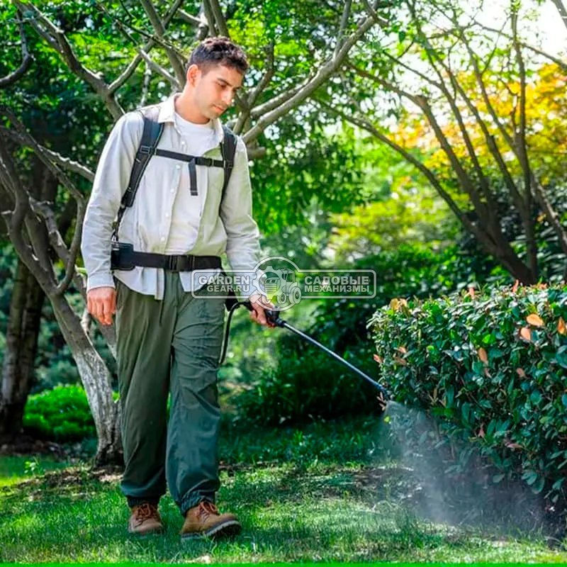 Опрыскиватель аккумуляторный GreenWorks G24BPSII с АКБ 2 А/ч и ЗУ (PRC, 24В, ранцевый, 5 бар, 15 л, 1.9 л/мин, 4.8 кг)