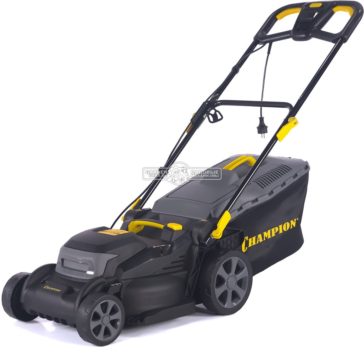 Газонокосилка электрическая Champion EM3716 (PRC, 1600 Вт, 37 см, пластик, 40 л, 13.7 кг)