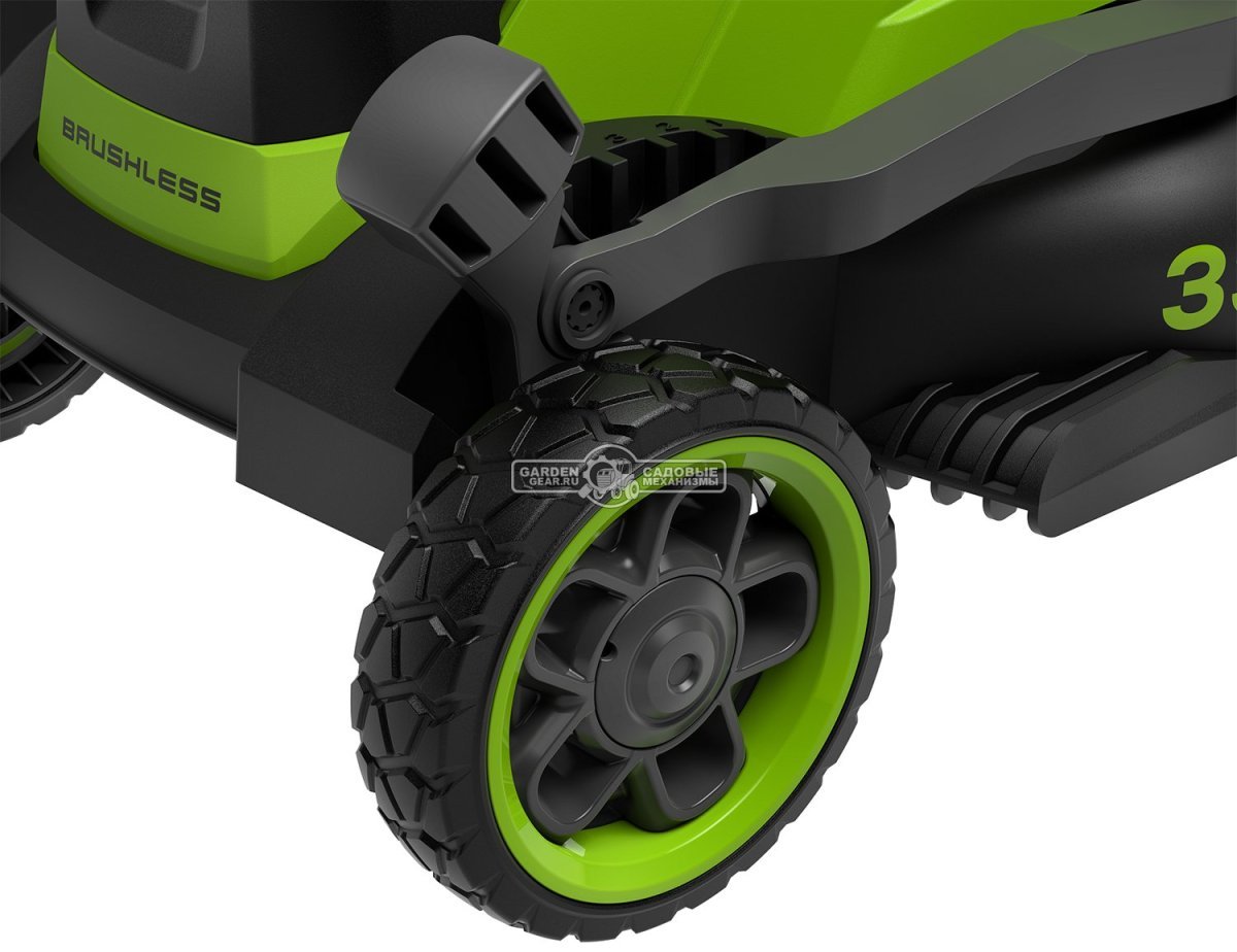 Газонокосилка аккумуляторная GreenWorks GD24LM331 с АКБ 2 А/ч и ЗУ (PRC, BL 24В, 33 см, пластик, мульчирование, травосборник 30 л, 9.9 кг)