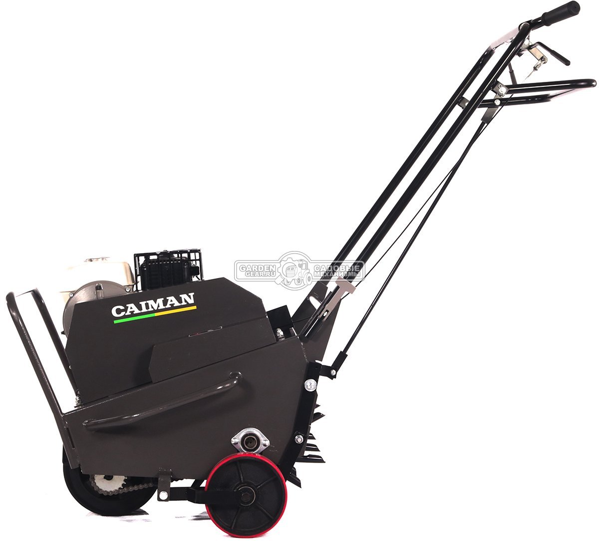 Аэратор бензиновый профессиональный Caiman Aero 55H (RUS, 53 см, Honda GX160, 163 куб.см., сталь, 30 полых шипов, 170 кг.)