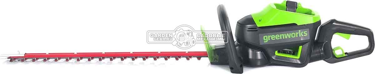 Кусторез аккумуляторный GreenWorks GD60HT66 без АКБ и ЗУ (PRC, BL 60В, 66 см, ветки до 28 мм, 3.2 кг)