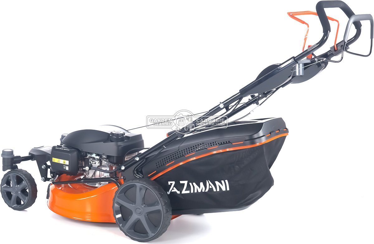 Газонокосилка бензиновая ZimAni LC251HVR с рояльными колесами (PRC, 51 см, Honda 166 см3, 3 в 1, Quattro Blade, вариатор, 70 л, 40 кг)