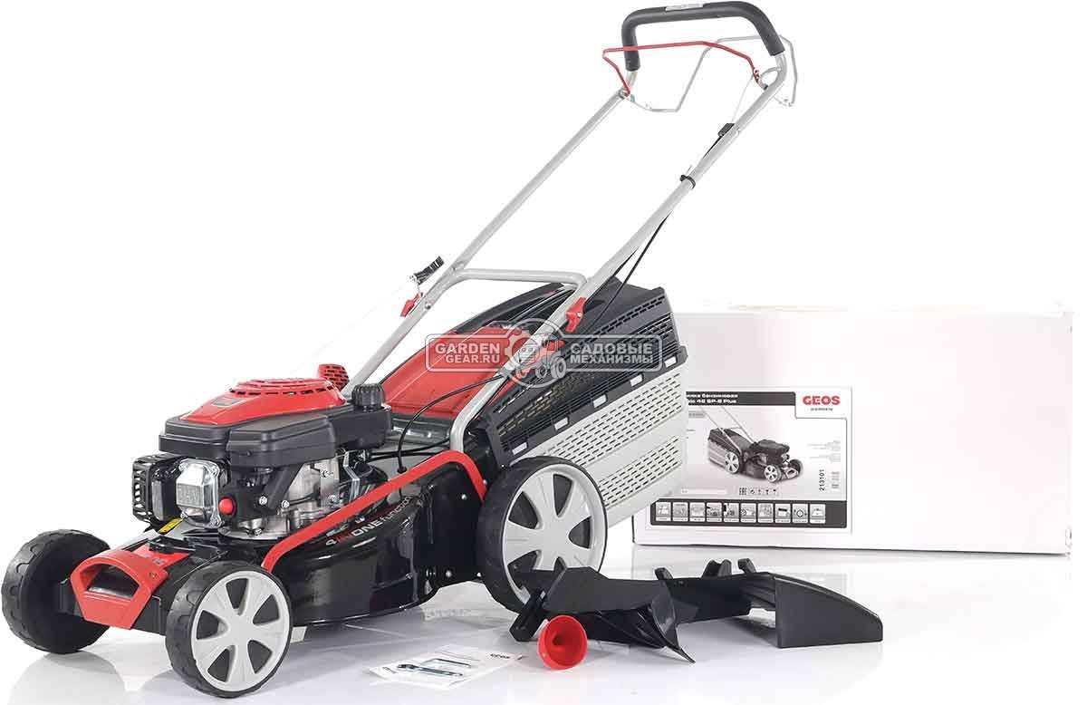 Газонокосилка бензиновая Geos Classic 46 SP-S Plus (PRC, 46 см, Sanli, 140 см3, сталь, 4 в 1, 65 л, 32 кг)