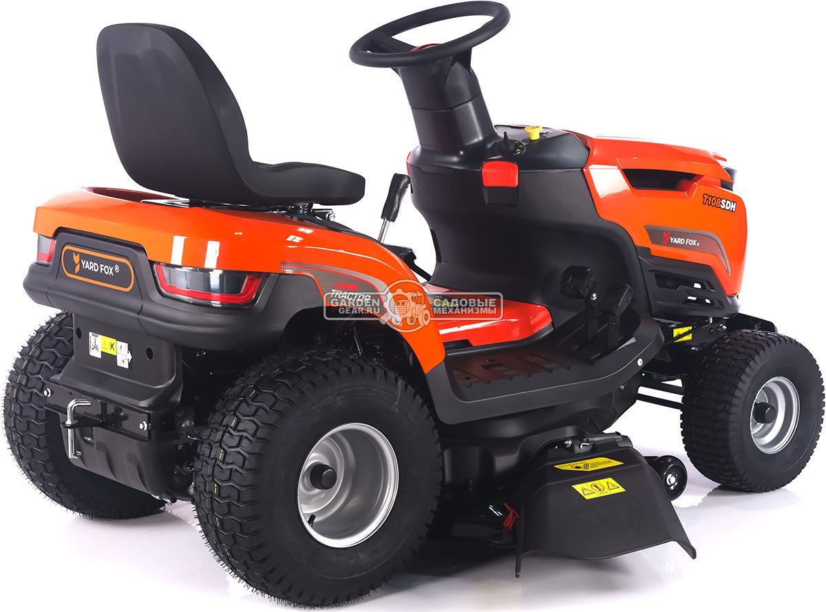 Садовый трактор Yard Fox Optima T 108 SDH (PRC, Loncin V-Twin 586 куб.см., гидростатика, боковой выброс, ширина кошения 108 см, 200 кг)