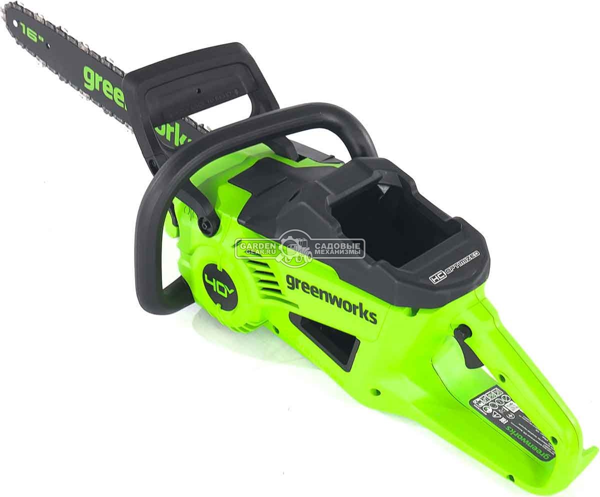 Пила аккумуляторная цепная GreenWorks GD40CS20X 16" без АКБ и ЗУ (PRC, BL 40В, 3/8"-1.1-56E, 4.2 кг)