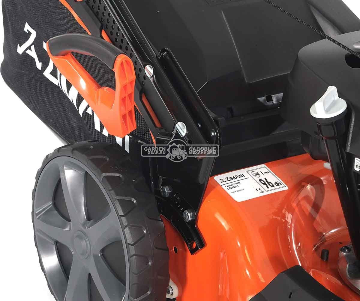 Газонокосилка бензиновая ZimAni LC247SH (PRC, 47 см, Honda GCVx145, 145 см3, сталь, 60 л, 3 в 1, Quattro Blade, 29 кг)