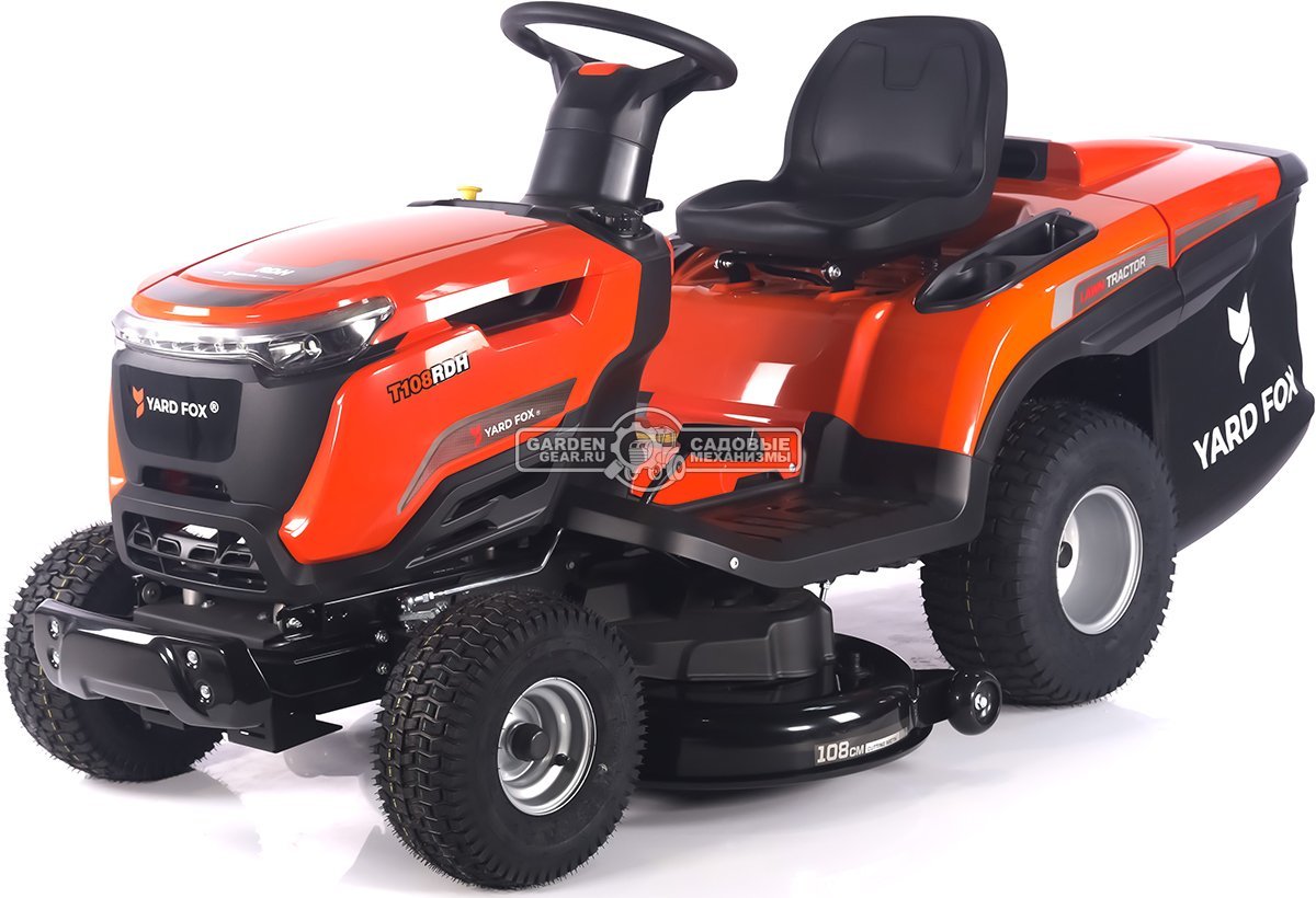 Садовый трактор Yard Fox Optima T 108 RDH (PRC, Loncin V-Twin 586 куб.см., гидростатика, травосборник 260 л, ширина кошения 108 см, 220 кг)