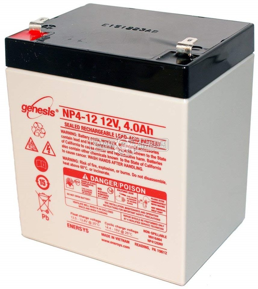 Аккумулятор MTD 12В 4.0Ач для минирайдеров 60 RDE / 60 RDHE / 60 SDE и газонокосилок с электрозапуском