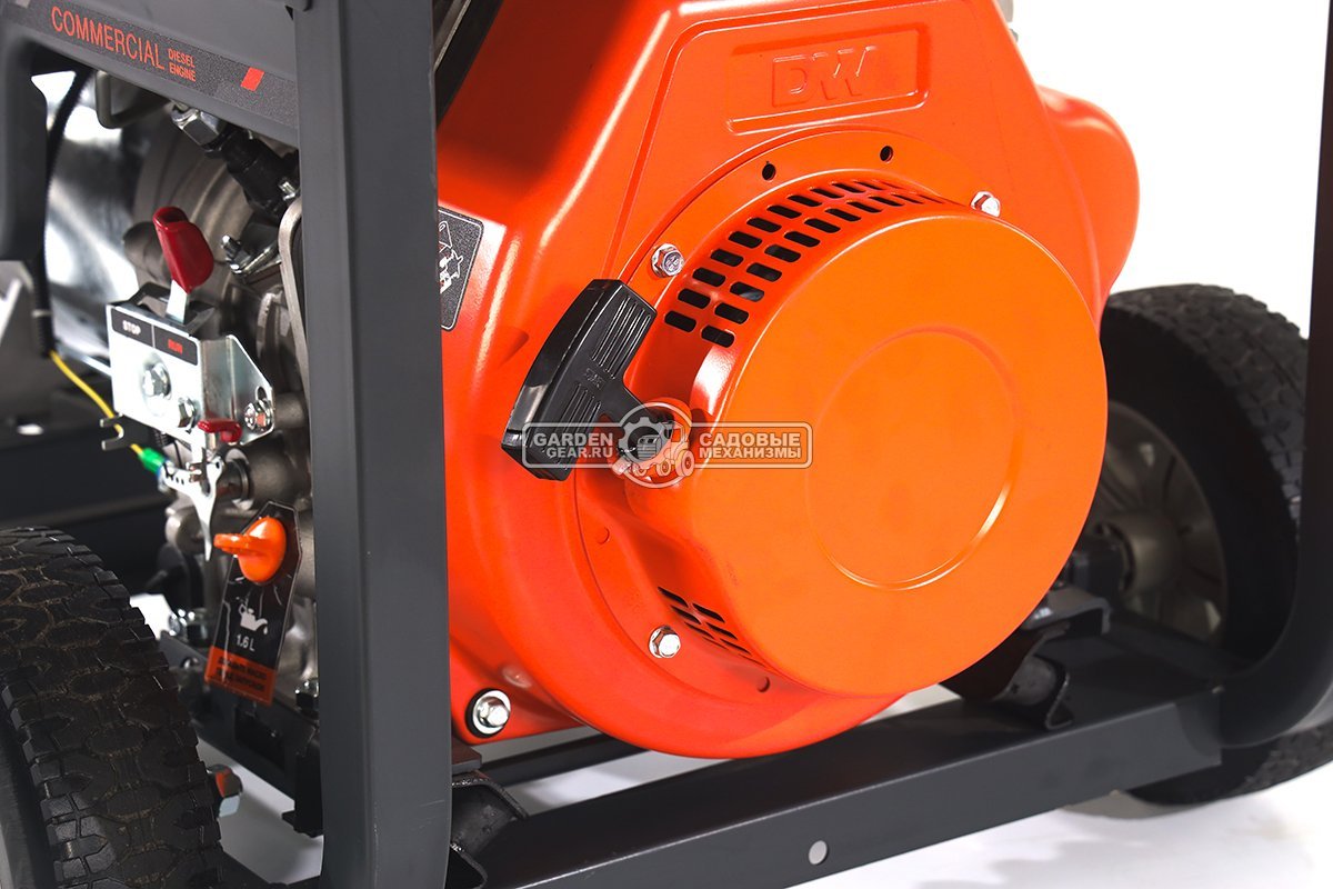 Дизельный генератор Daewoo DDAE 9000XE 2024 (PRC, 531 см3, 14 л.с., 7.2/8.0 кВт, электростарт, колеса, ATS, 18 л, 117 кг)