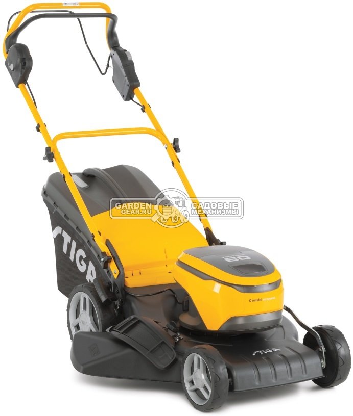 Газонокосилка аккумуляторная самоходная Stiga Combi 48 SQ MAE (SVK, 46 см, 1 АКБ х 4 А/ч, Li-ion, 60V, сталь, 60 л., 4 в 1, 27 кг.)