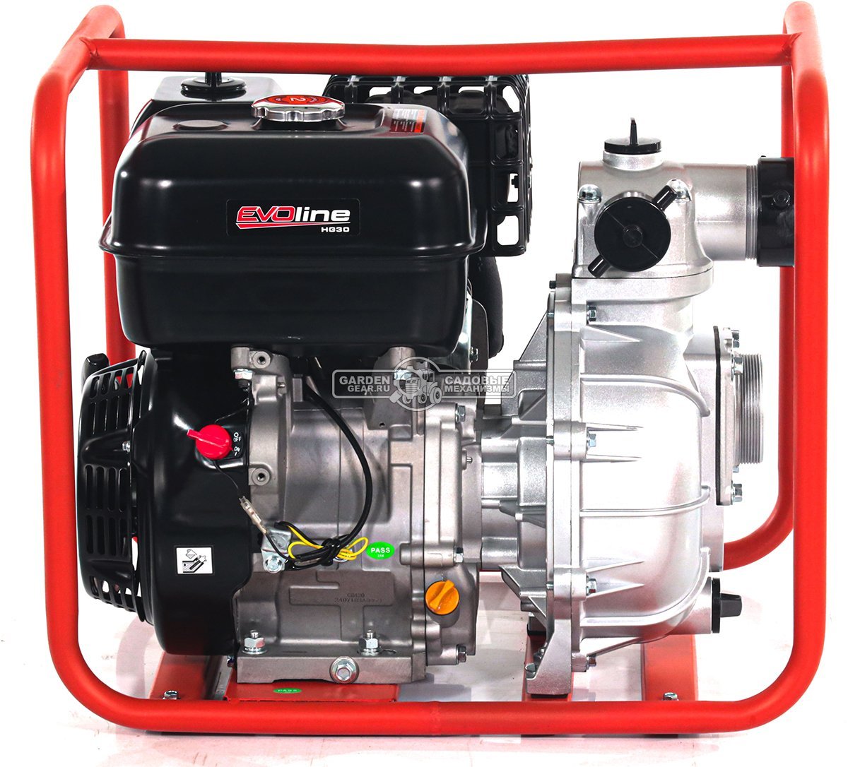 Мотопомпа бензиновая EVOline HG 30 пожарная высоконапорная (PRC, Zongshen GB420, 420 куб.см., 750 л/мин., 75 м., 3", 48 кг.)