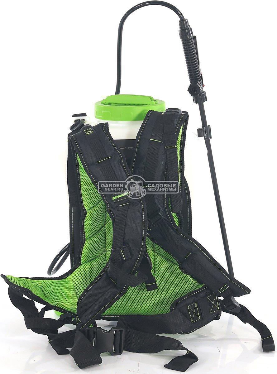 Опрыскиватель аккумуляторный GreenWorks G40BPS с АКБ 2 А/ч и ЗУ (PRC, 40В, ранцевый, 15 л, 1.9 л/мин, 4.7 кг)