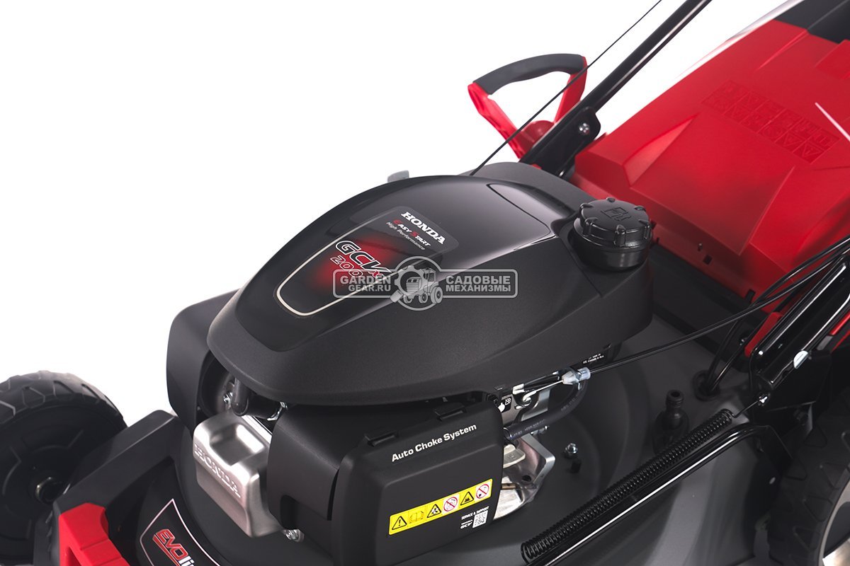Газонокосилка бензиновая EVOline LMG 53 CVH (PRC, 53 см, Honda GCV 200, 201 см3, вариатор, 4 в 1, 70 л, сталь, 40 кг)