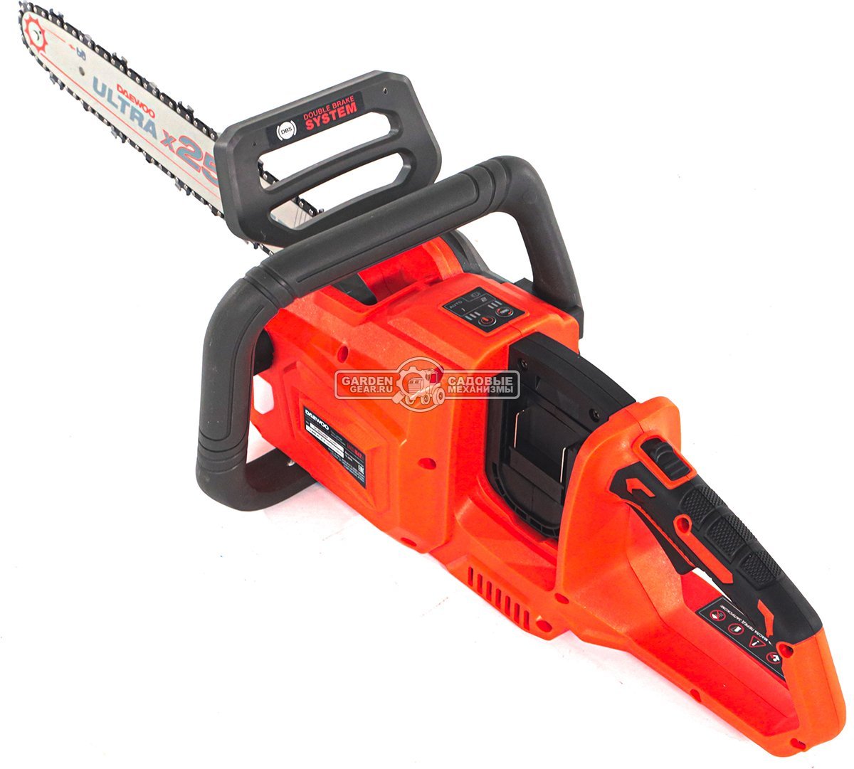 Пила аккумуляторная цепная Daewoo DACS 1642Li 16" SET с 2xАКБ 5 А/ч и ЗУ (PRC, BL 2х21В, натяжение цепи без инструмента, 3/8"-1.1-57E, 4.65 кг)