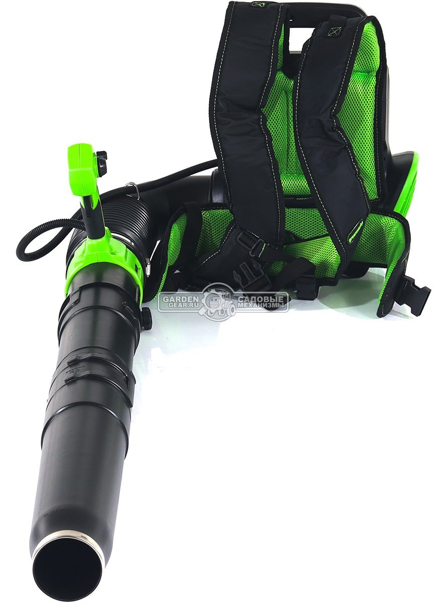 Воздуходувка аккумуляторная ранцевая GreenWorks АGD40BPG2 с АКБ 4 А/ч и ЗУ (PRC, BL 40В, 281 км/ч, 20 м3\мин, Turbo режим)