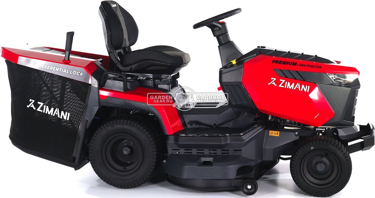 Садовый трактор ZimAni TC107HVD (PRC, Loncin 586 куб.см., гидростатика, дифференциал, травосб. 320 л, шир. кошения 107 см, LED панель, 195 кг)