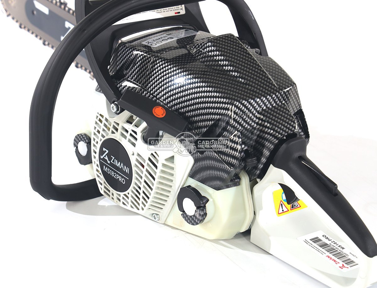 Бензопила ZimAni MS 182 Pro 16" (PRC, 35.8 куб.см., 1.6 кВт/2.2 л.с., 3/8", 1.3 мм, 55E, корпус Carbon Fiber, Walbro Carburetor, 4.6 кг)