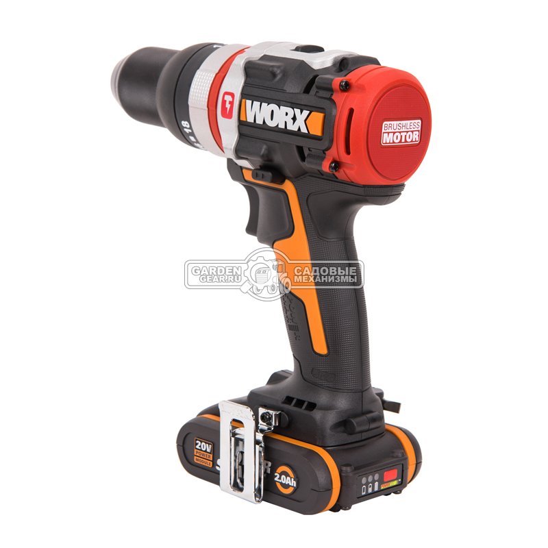 Дрель - шуруповерт ударная аккумуляторная Worx WX354 с 2 АКБ 2 А/ч и ЗУ (PRC, 20В, BL, 60 Нм, кейс, 1.4 кг)