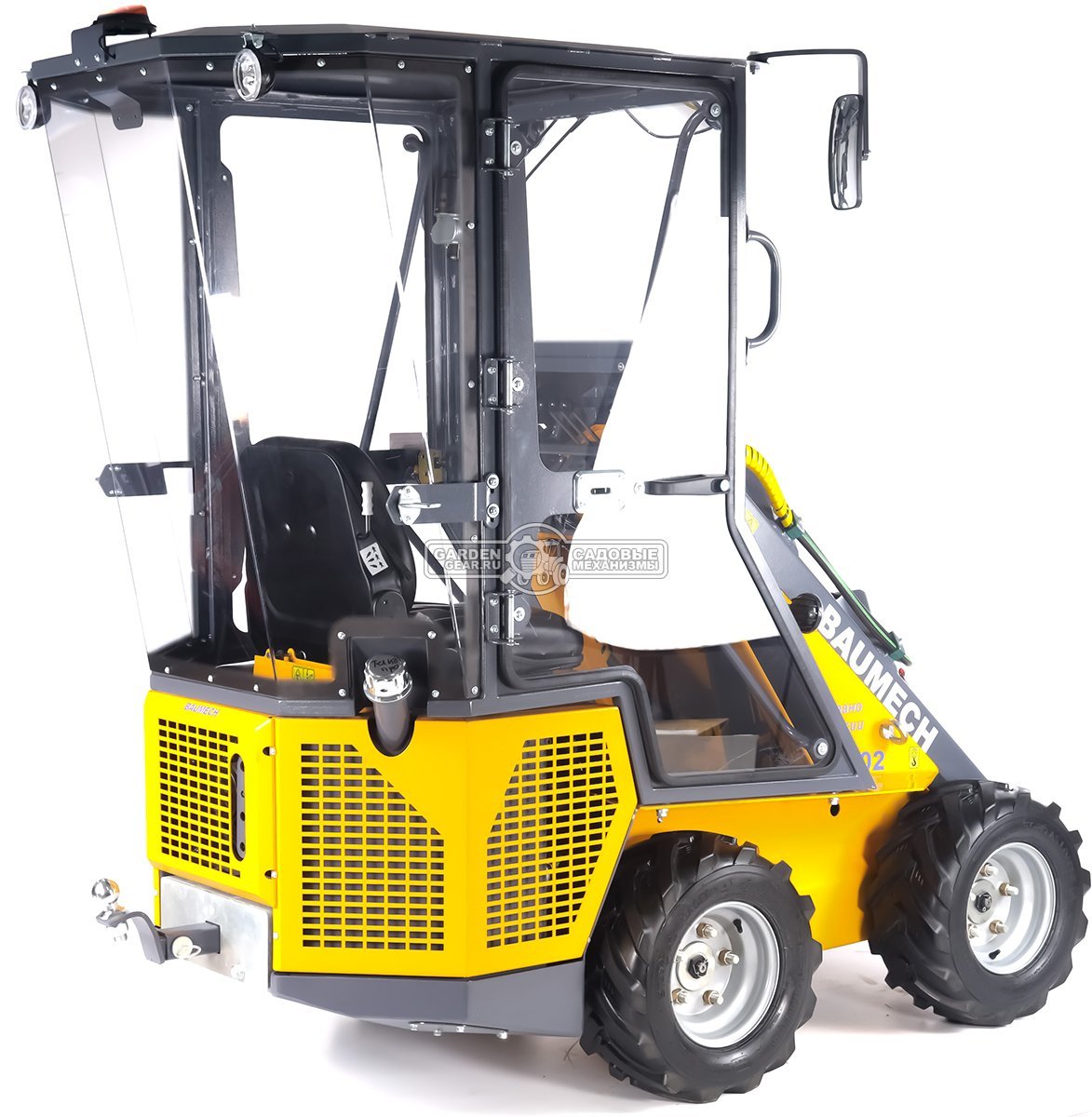 Универсальная машина мини-погрузчик Baumech ML-02 Pro с зимней кабиной с двигателем Zongshen GB750 EFI V-Twin инжектор
