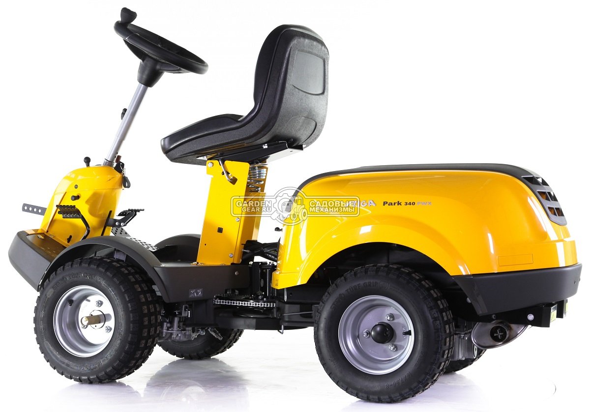 Садовый райдер Stiga Park Compact 340 PWX 4WD без деки (ITA, Stiga ST550 V-Twin, 586 куб.см., гидростатика, полный привод, 202 кг.)