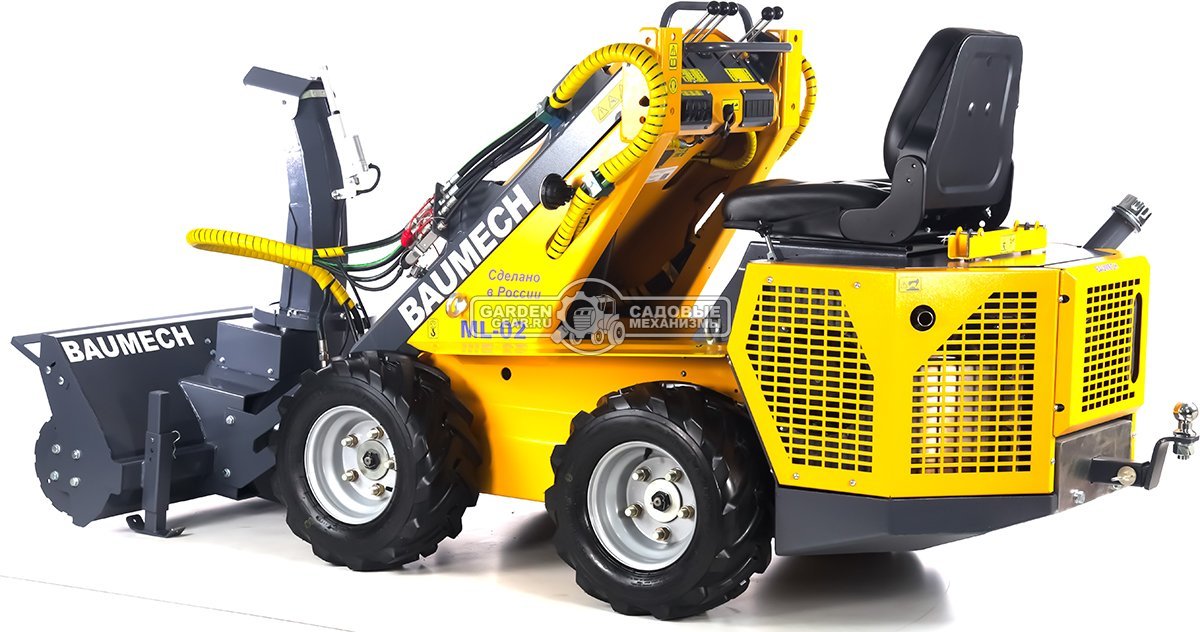 Универсальная машина мини-погрузчик Baumech ML-02 Pro + роторный снегоуборщик 110 см., с двигателем Zongshen GB750 V-Twin