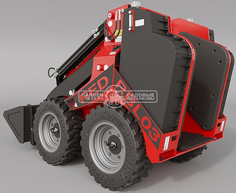 Мини-погрузчик колесный RED RBL-04 с платформой оператора Lifan 35 л.с., грузоподъемность до 700 кг., ковш 300 л., 1200 кг.