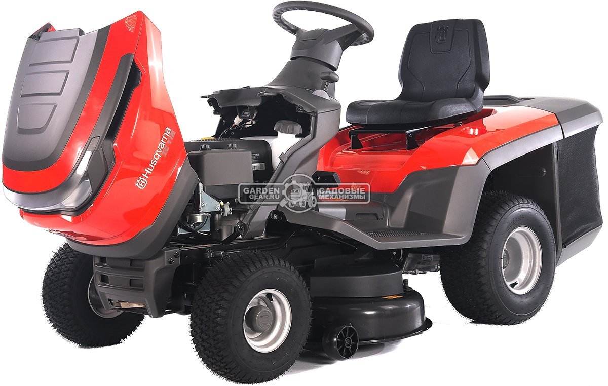 Садовый трактор Husqvarna TC 112 (PRC, Husqvarna 413AE, 413 куб.см., гидростатика, травосборник 220 л., ширина кошения 95 см, 198 кг.)