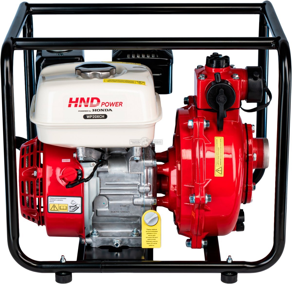Мотопомпа для чистой воды HND WP20XСH пожарная высоконапорная (PRC, Honda GX200, 26 м3/ч, 80 м, 2&quot;, 28 кг)