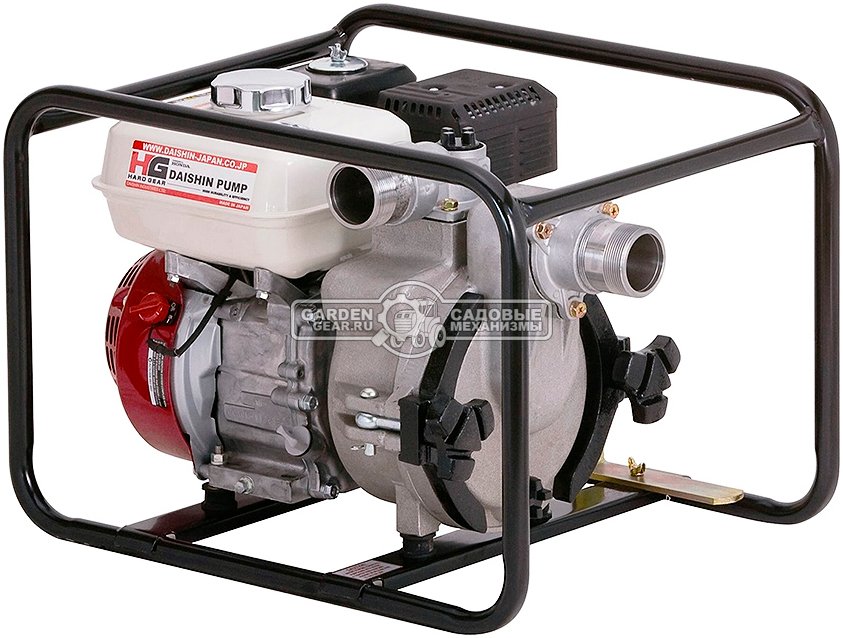 Мотопомпа бензиновая Daishin SWT-50HX-OA для грязной воды до 20 мм (JPN, Honda GX160, 163 куб.см., 600 л/мин, 2&quot;, 27 м, датчик уровня масла, 35 кг)