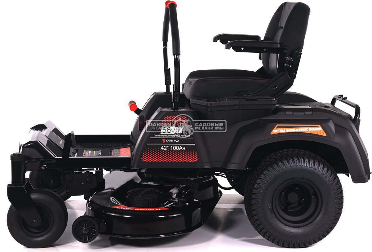 Садовый райдер Yard Fox TZ 106 SB аккумуляторный с нулевым радиусом разворота (PRC, 56В,100 Ач LFP/Li-ion, 106 см, LED-фара, 210 кг)