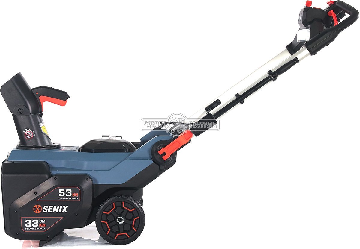 Снегоуборщик аккумуляторный Senix STX6-H-EU с АКБ 6 А/ч и ЗУ (PRC, Li-ion BL 60В, 3500 Вт, ширина 53 см, LED фара, подогрев рукоятки, 15 кг)