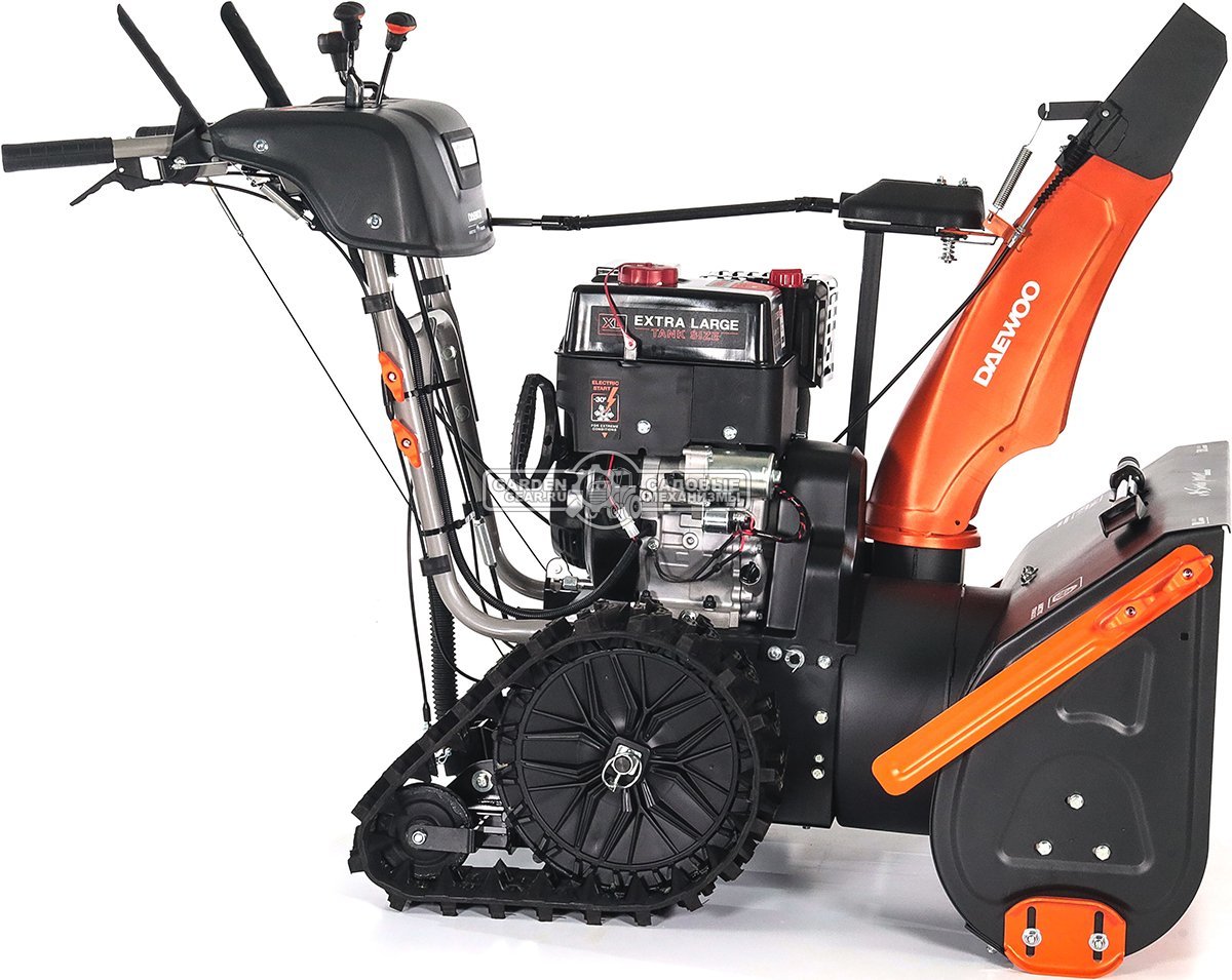 Снегоуборщик Daewoo DAST 430 (EFI) гусеничный (PRC, 76 см, Daewoo WXE 350 EFI, 310 см3, запуск от аккумулятора, фара, гусеницы Arctic track, 125 кг.)