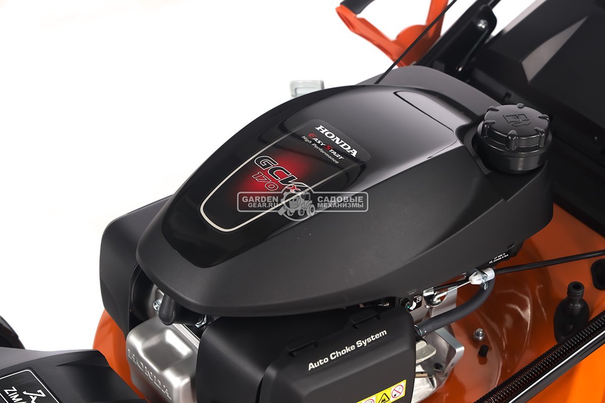Газонокосилка бензиновая ZimAni LC251HVR с рояльными колесами (PRC, 51 см, Honda 166 см3, 3 в 1, Quattro Blade, вариатор, 70 л, 40 кг)