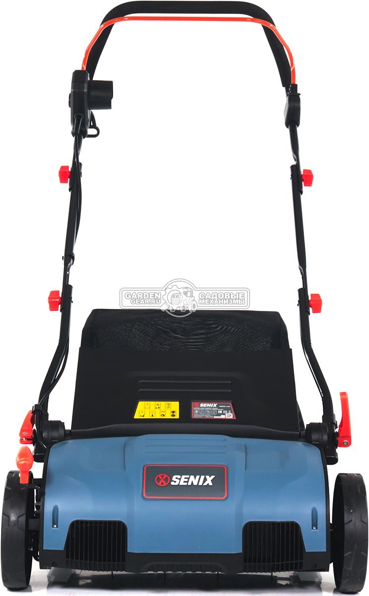 Вертикуттер - аэратор электрический Senix SCE16-L-EU (PRC, 1600 Вт, 38 см, ножи + пружины, пластик, 50 л, 8.1 кг)
