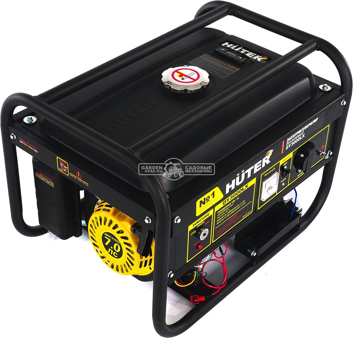 Бензиновый генератор Huter DY3000LX (PRC, Huter 163 см3, 230 В, 2,5 кВт, 12 л, эл.стартер,  АКБ - опция, 39.1 кг)