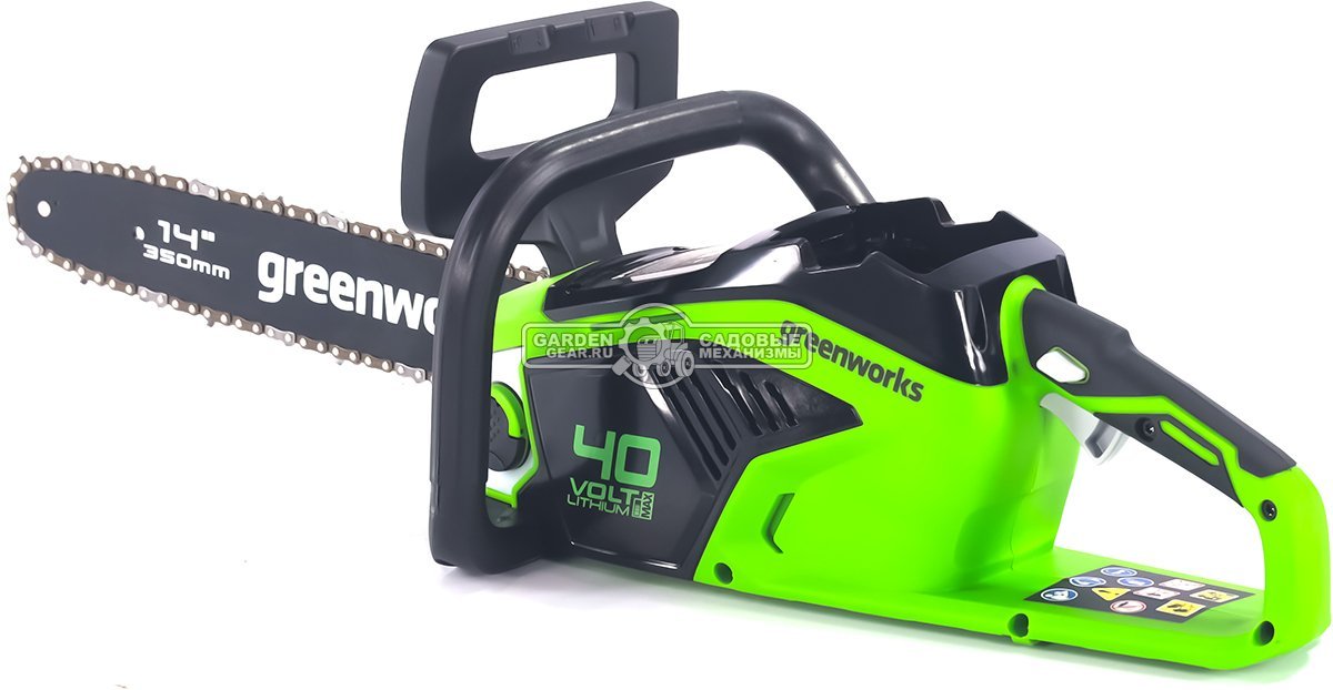 Пила аккумуляторная цепная GreenWorks GD40CS15 без АКБ и ЗУ (PRC, Li-ion 40В, беcщеточная, 14"/35 см, 5.0 кг)