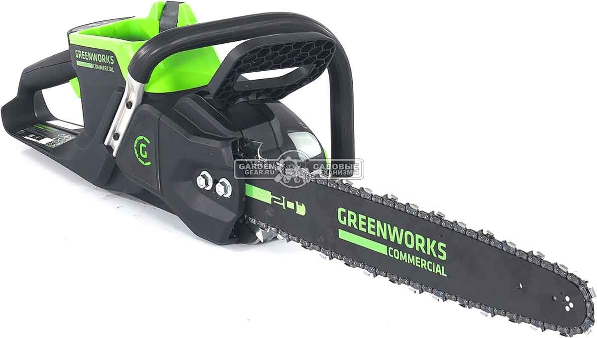 Пила аккумуляторная цепная GreenWorks GD82CS51K5 20&quot; с АКБ 5 А/ч и ЗУ (PRC, BL 82В, 0.325&quot;-1.3-78E, 6.18 кг)