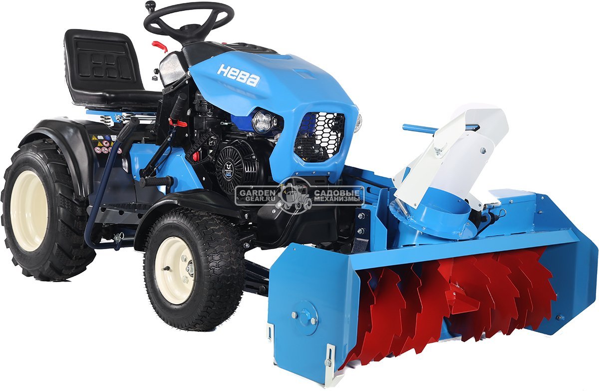 Садовый трактор Нева MT1-ZS с роторным снегоуборщиком и рамой-противовесом (дека - опция)