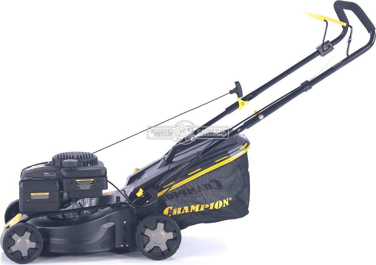 Газонокосилка бензиновая несамоходная Champion LM4222 (PRC, 42 см, Champion, 123 см3, сталь, 40 л, мульчирование, 17 кг)