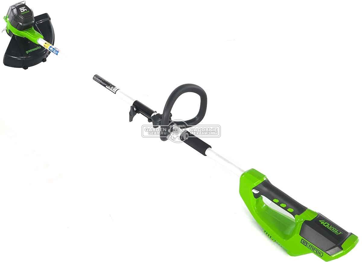 Триммер аккумуляторный GreenWorks G40LT с АКБ 4 А/ч и ЗУ (PRC, 40В, леска 1.65 мм, 3 кг)