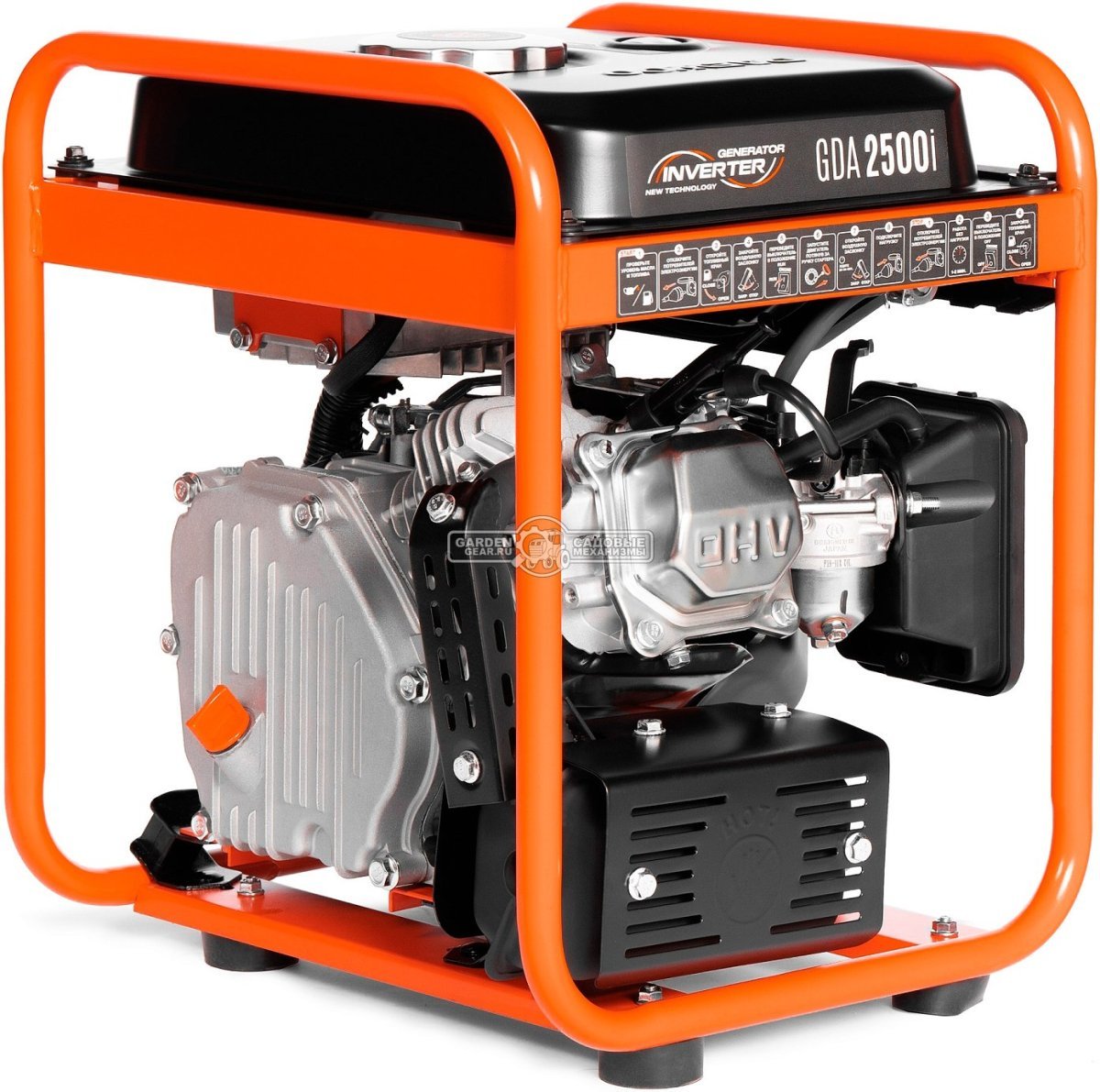 Бензиновый генератор инверторный Daewoo GDA 2500i (PRC, Daewoo, 208 см3, 2.2/2.5 кВт, 6 л, рама, 22 кг)