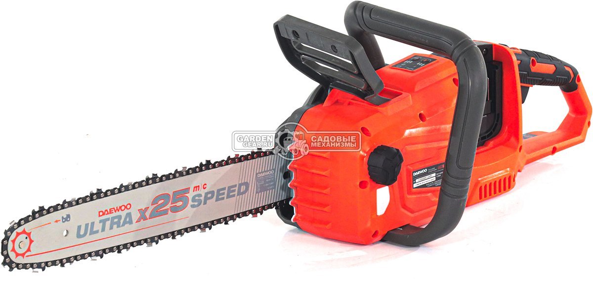 Пила аккумуляторная цепная Daewoo DACS 1642Li 16" SET с 2xАКБ 5 А/ч и ЗУ (PRC, BL 2х21В, натяжение цепи без инструмента, 3/8"-1.1-57E, 4.65 кг)