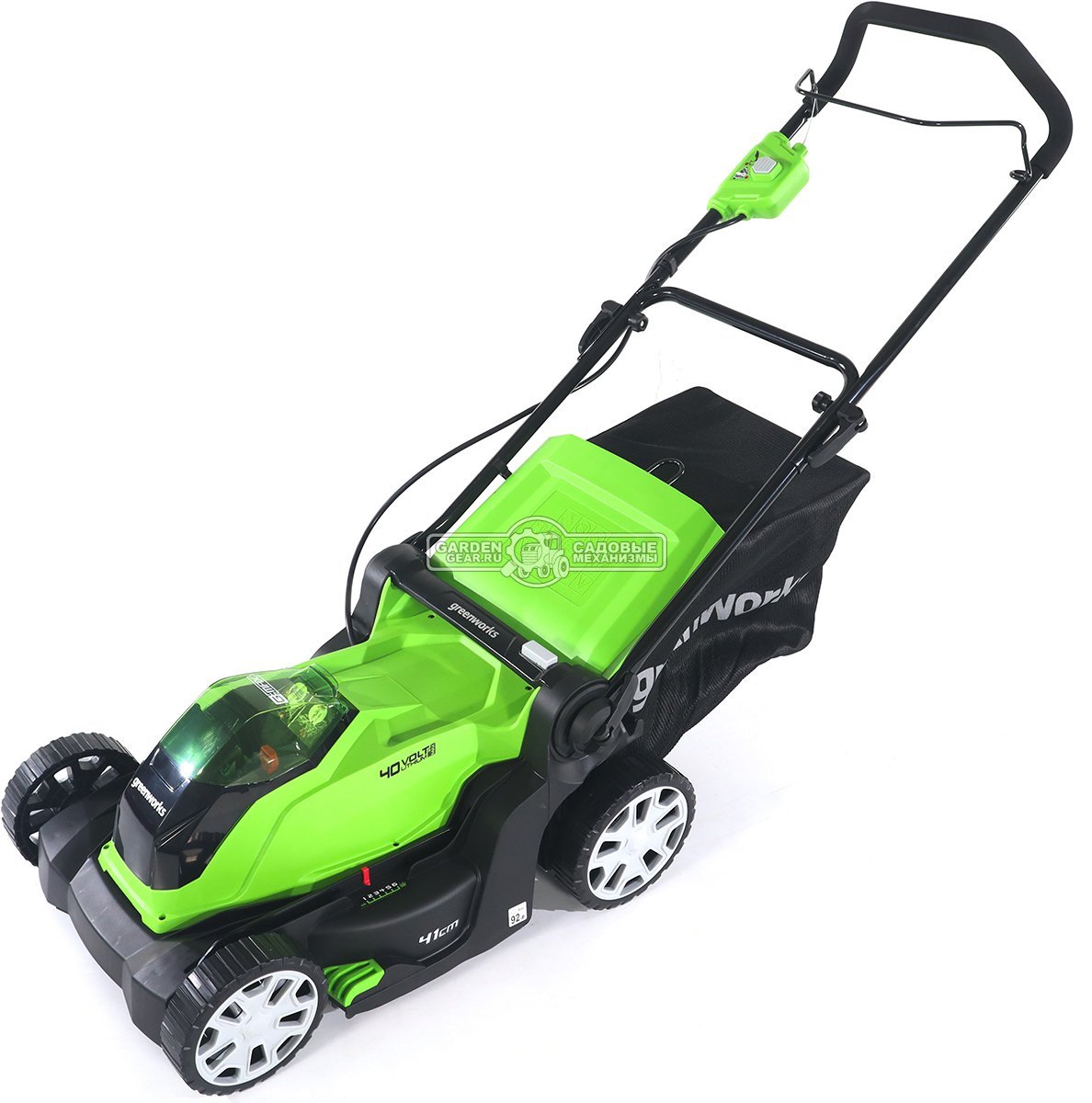 Газонокосилка аккумуляторная GreenWorks G40LM41 без АКБ и ЗУ (PRC, 40В, 41 см, пластик, мульчирование, 50 л, 18 кг, снята с производства)