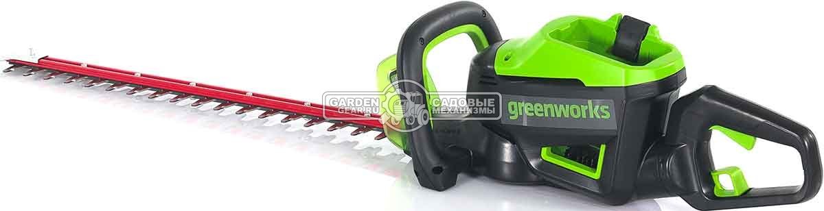 Кусторез аккумуляторный GreenWorks GD60HT66 без АКБ и ЗУ (PRC, BL 60В, 66 см, ветки до 28 мм, 3.2 кг)