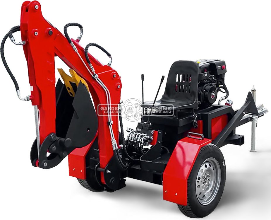 Прицепной экскаватор RED Rhino PE-3522 минимальная комплектация, Lifan 9 л.с., глубина копания 1,9 м., ковш 250 мм., 340 кг.